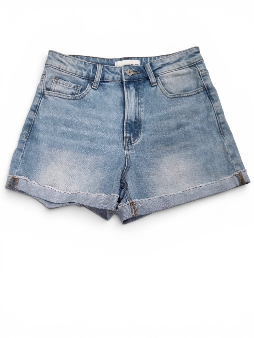 VERVET Denim Distressed Raw Hem High Rise Cuffed Jean Shorts Size Medium V2896
